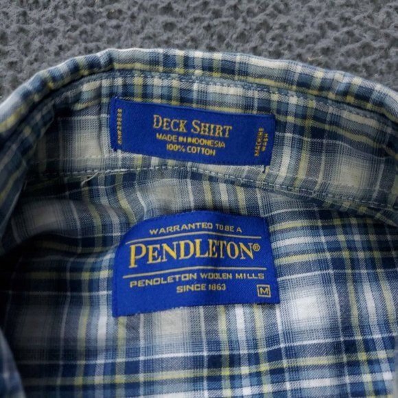 Pendleton Cotton Deck Plaid Button Shirt Multicolor Mens M Medium Long Sleeve - Picture 3 of 7
